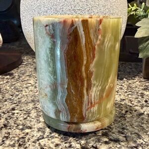 The Luxuriate Green Onyx Candle Holder